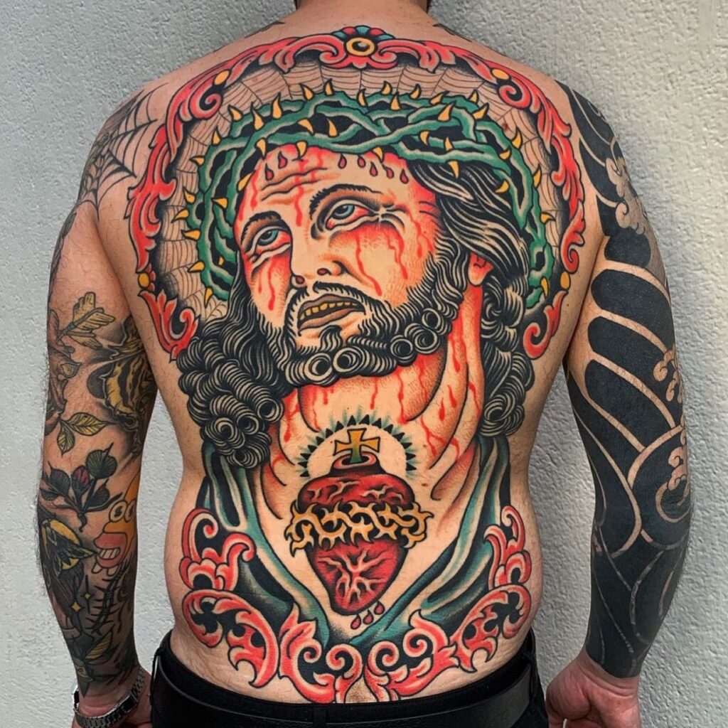 Divine Trinity Chest Tattoo jesus tattoos tattoo