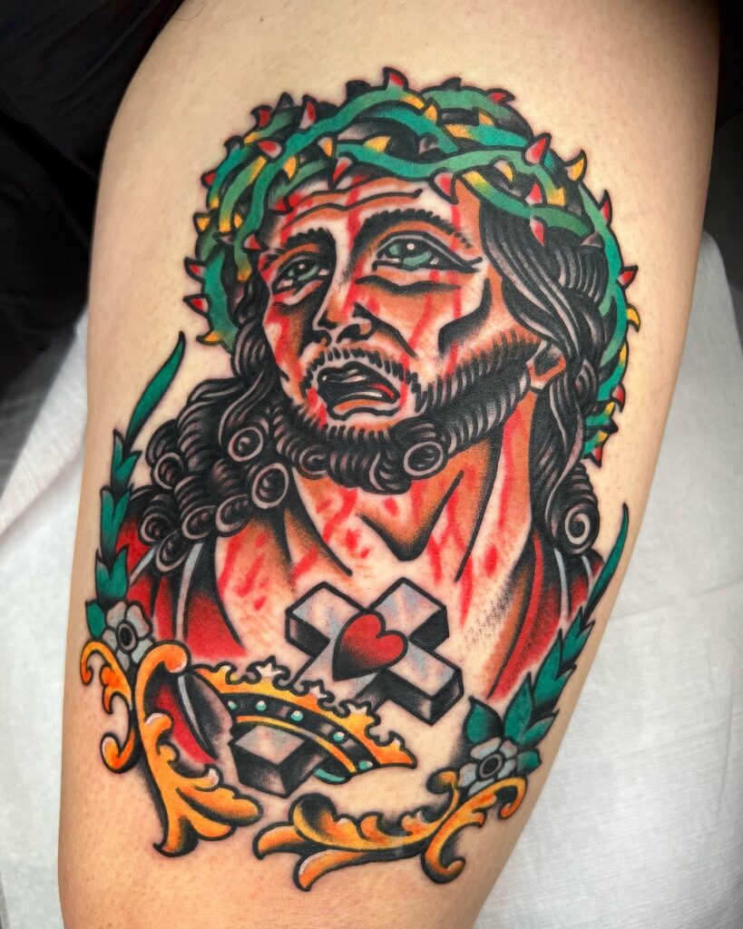 Traditional Suffering Jesus Tattoo jesus tattoos tattoo