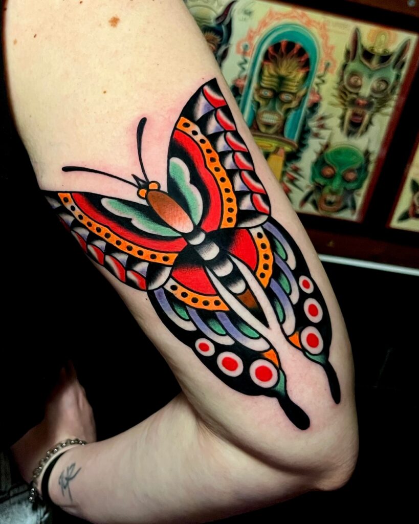 Traditional Style Butterfly Tattoo butterfly tattoo designs tattoo
