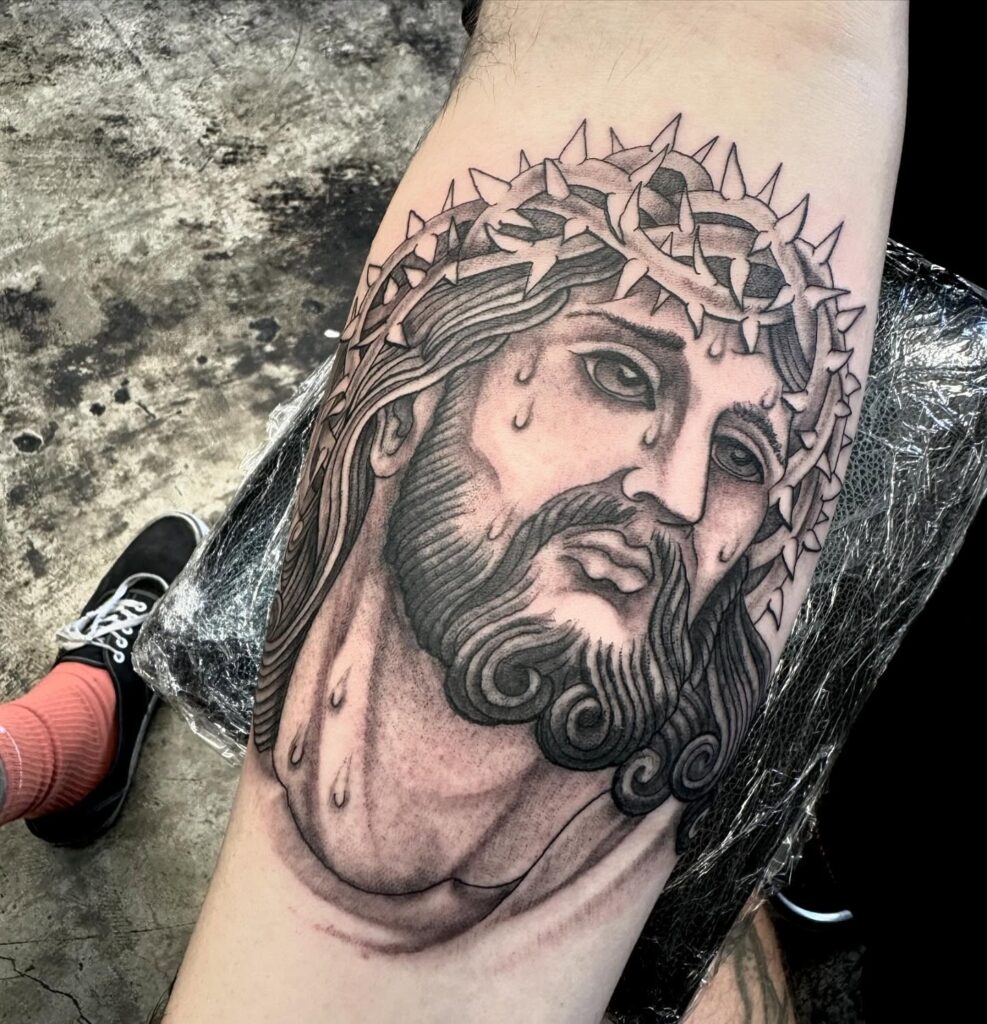 Traditional Jesus and Sacred Symbols Tattoo jesus tattoos tattoo
