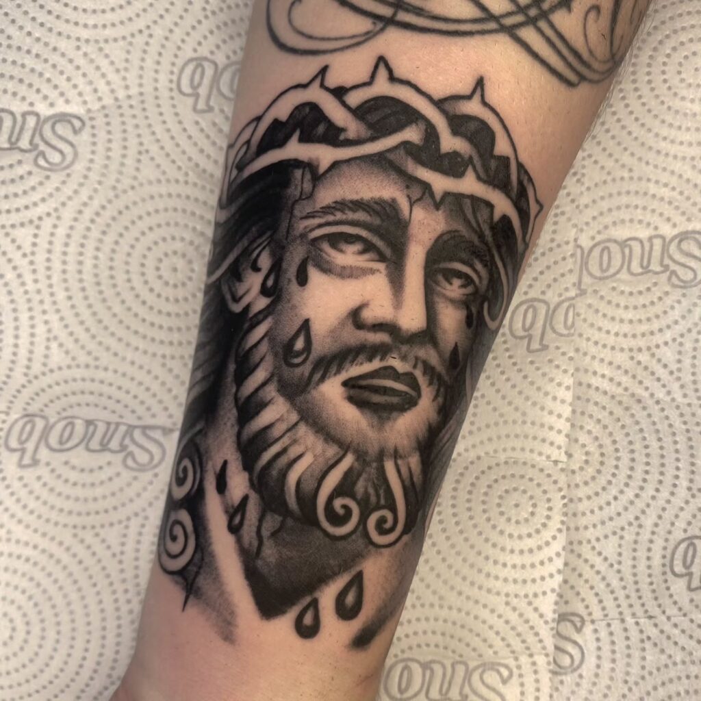 Jesus and the Path of Light Tattoo jesus tattoos tattoo