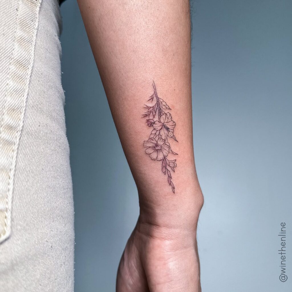 Trailing Floral Wrist Tattoo flower wrist tattoo ideas tattoo