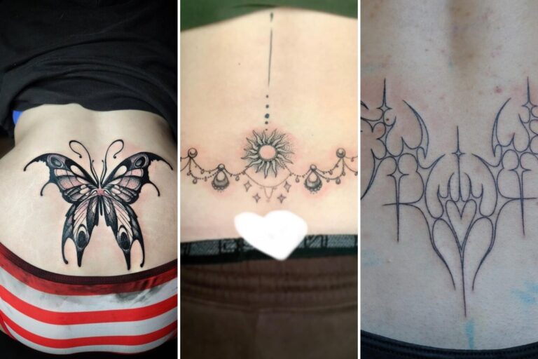 Aesthetic tramp stamps lower backs and delicate ink ideas collage