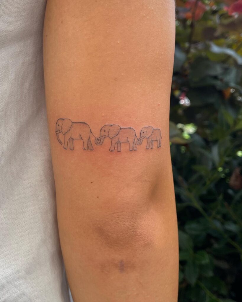 Trio Elephant Family Tattoo elephant family tattoo ideas tattoo