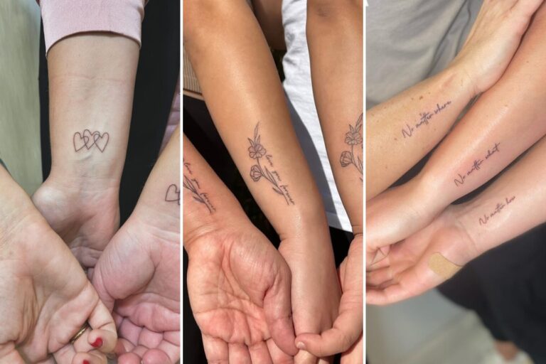 Aesthetic trio tattoos and delicate ink ideas collage