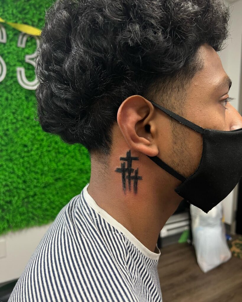 Birth Year Numbers Behind the Ear behind the ear tattoo ideas for men tattoo
