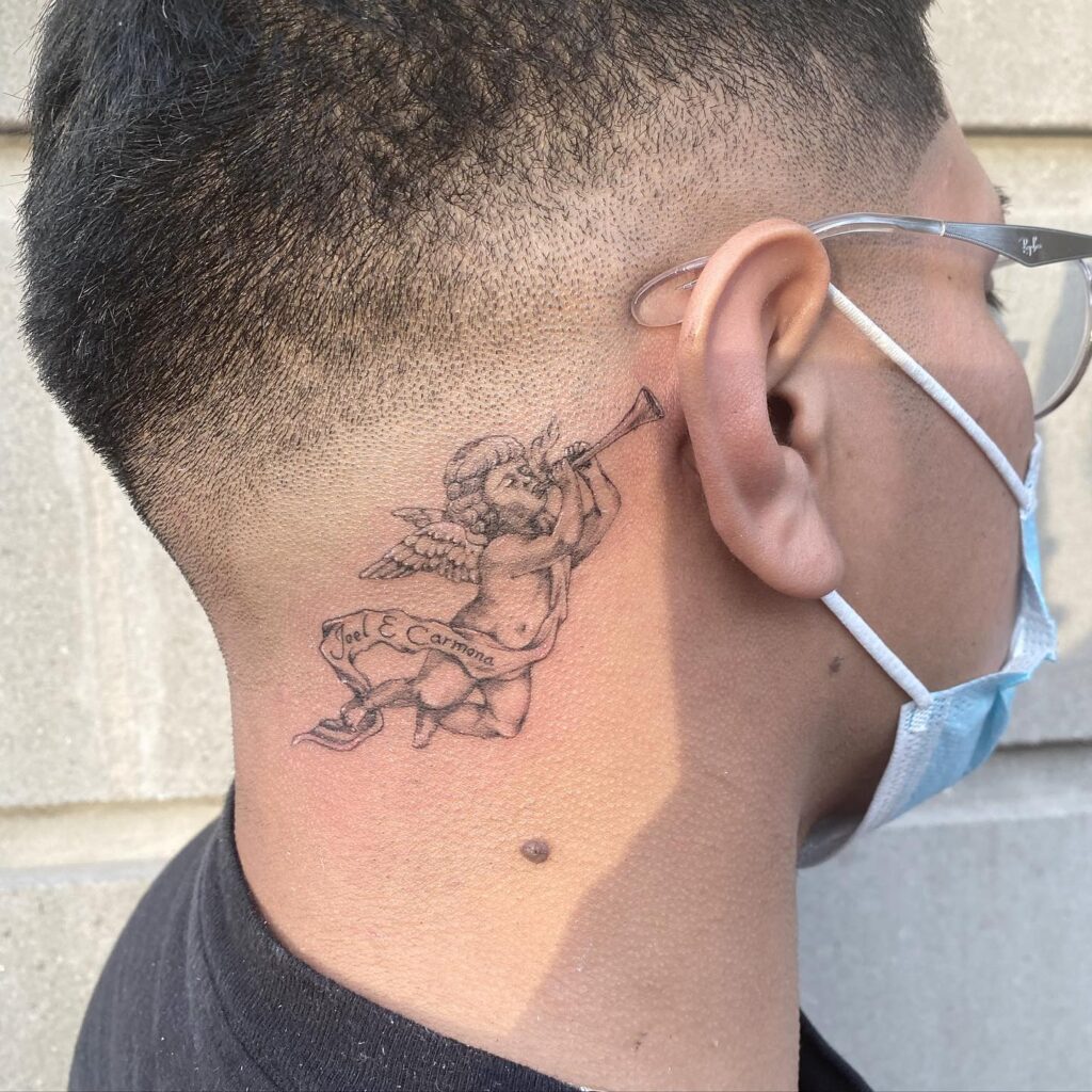 Dotwork Mandala Behind the Ear behind the ear tattoo ideas for men tattoo