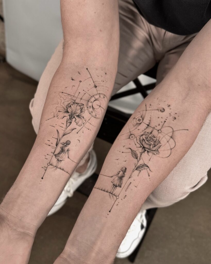 Vibrant Tree Of Life And Lotus Tattoo