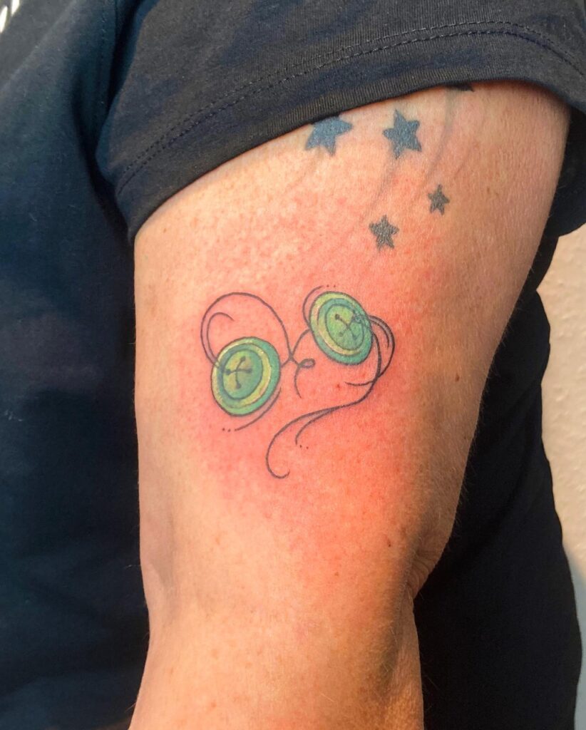 Twin Buttons Tattoo with Stars grandchildren tattoos for grandparents tattoo