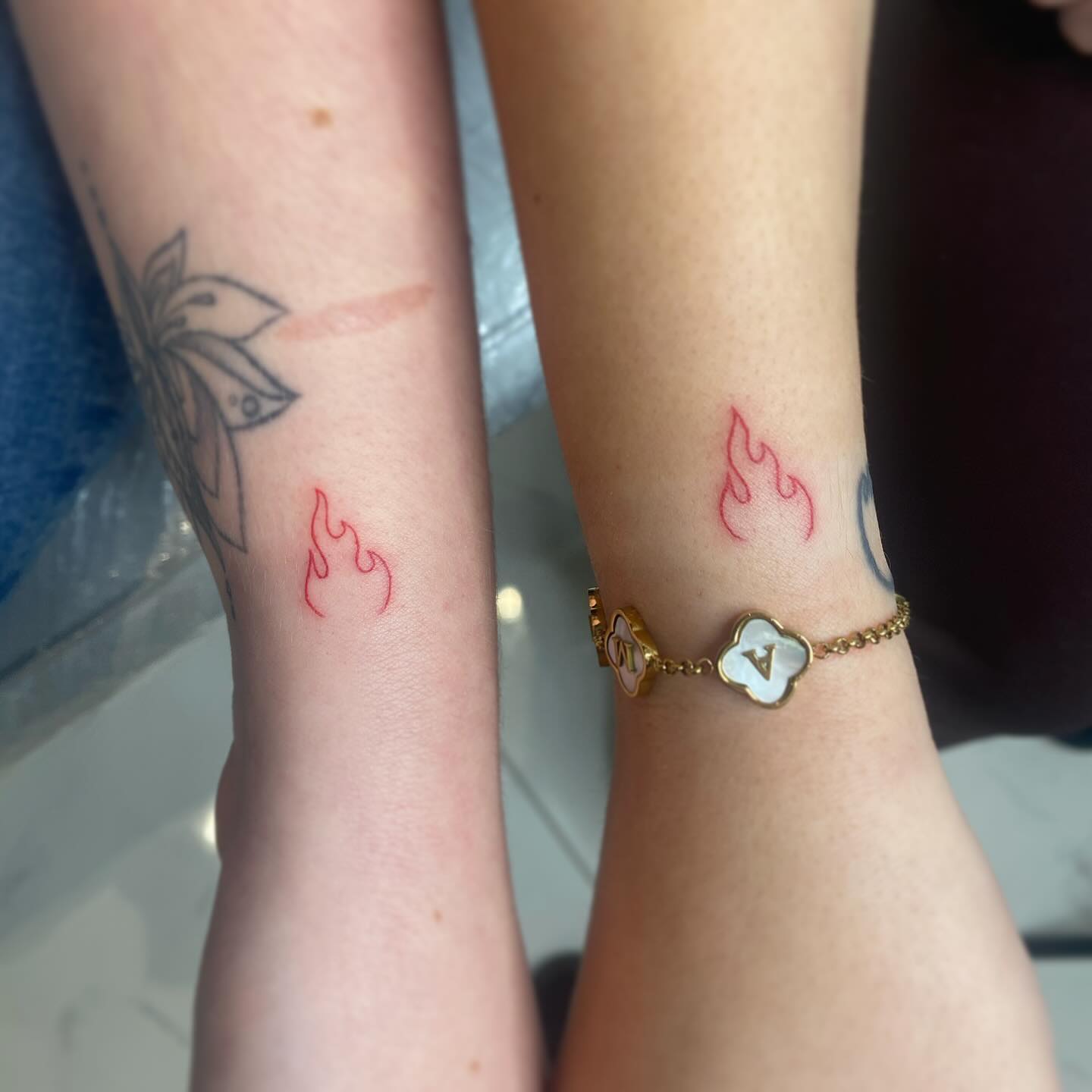 Red Tribal Flame Tattoo