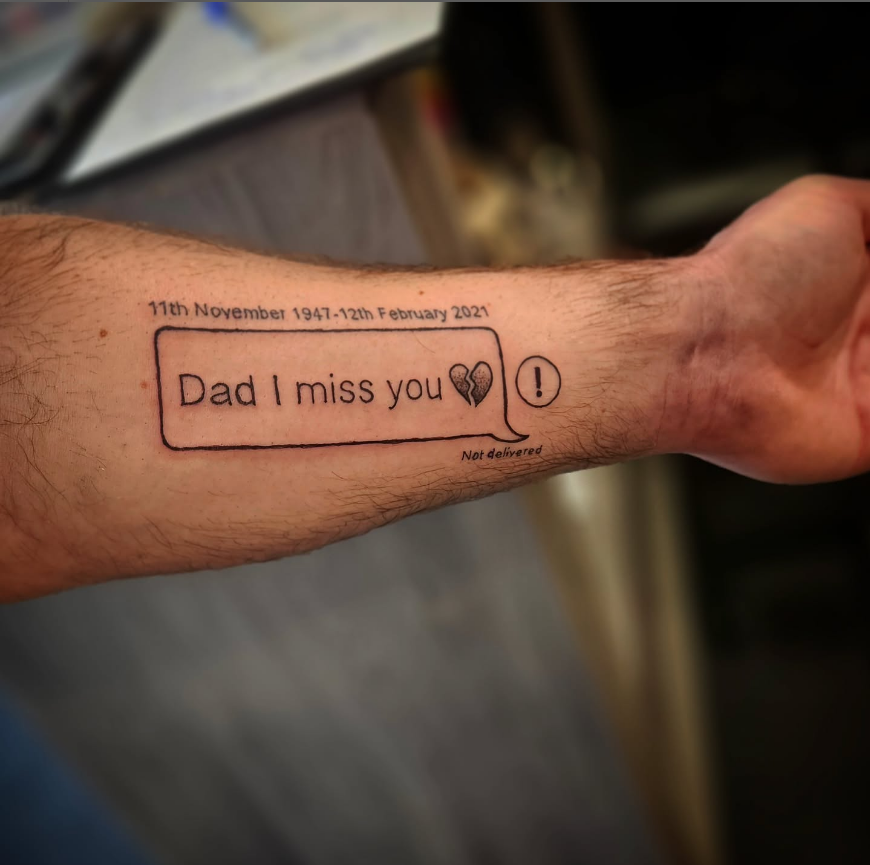 Undelivered Message Dad Memorial Tattoo dad memorial tattoos tattoo