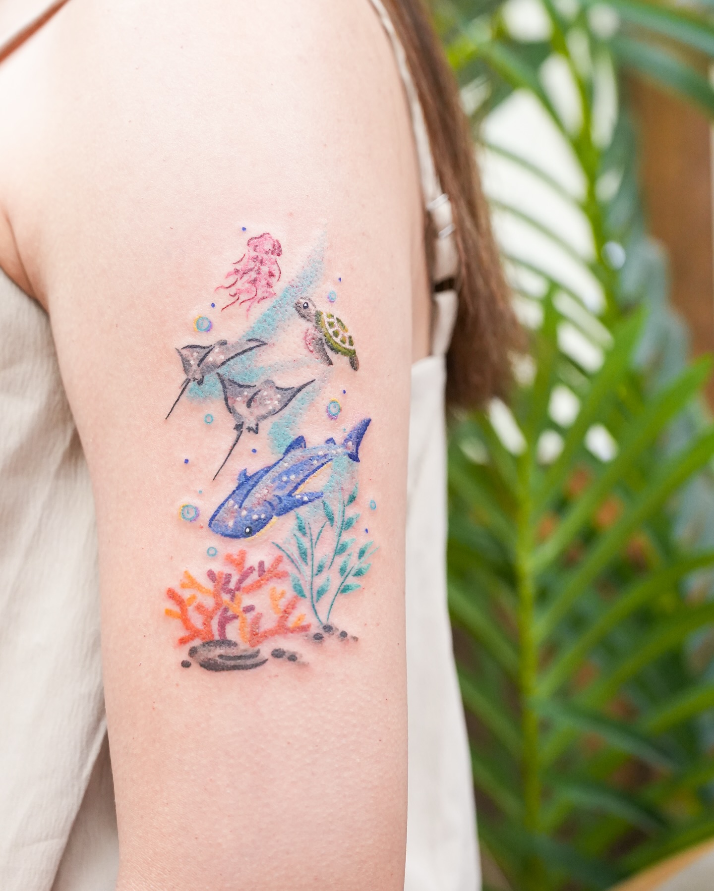 Under the Sea Coral Reef Ecosystem ocean tattoo