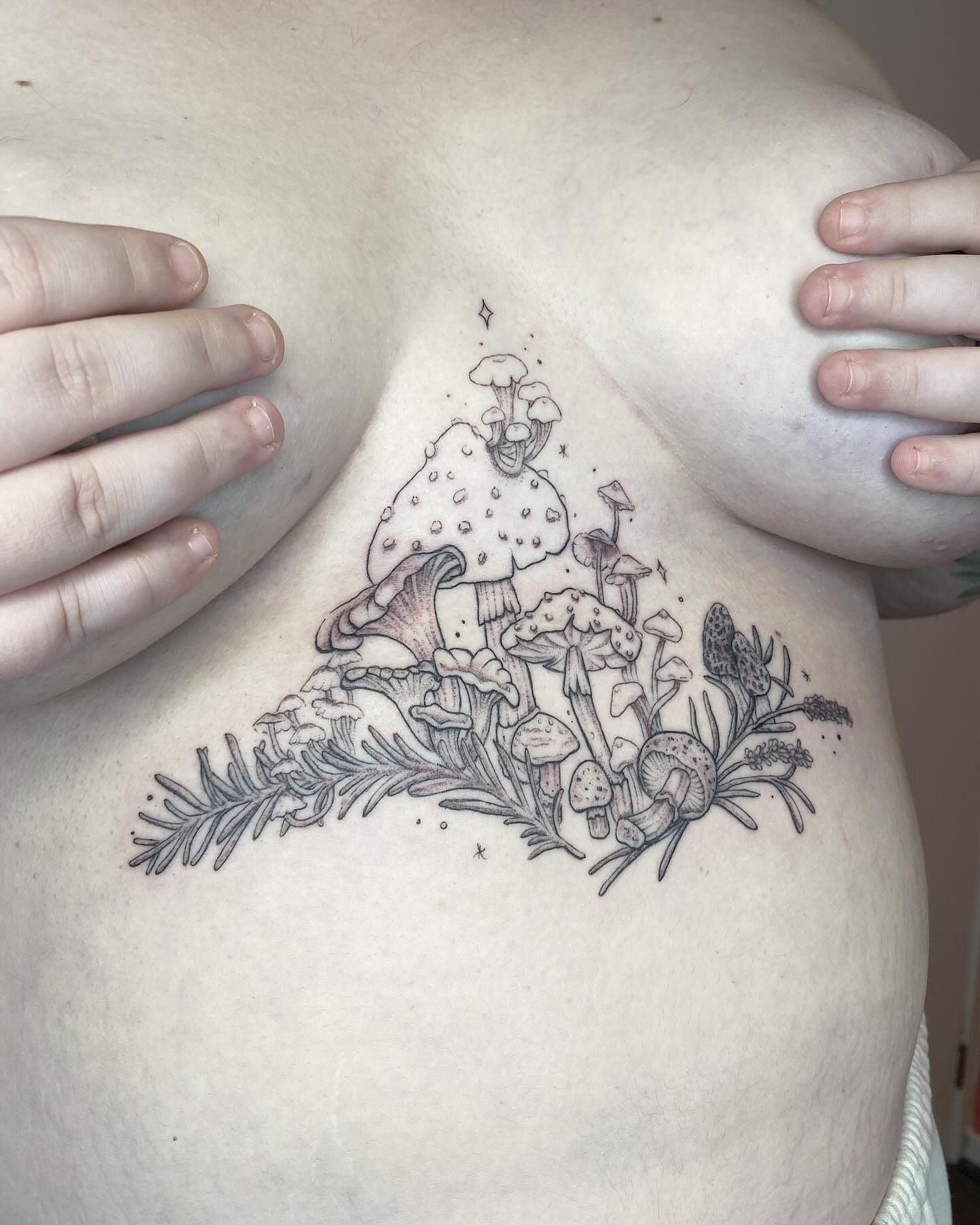 Mushroom and Strawberry Tattoo mushroom tattoo ideas tattoo