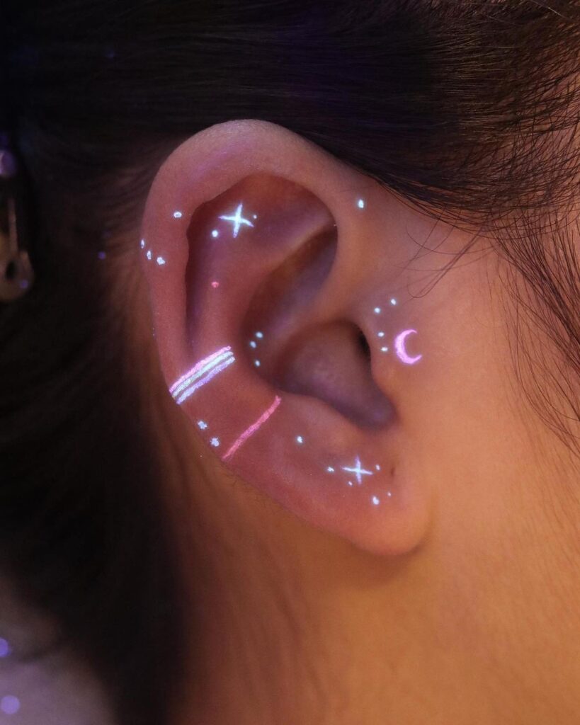 Heart-Shaped Star Cluster Tattoo