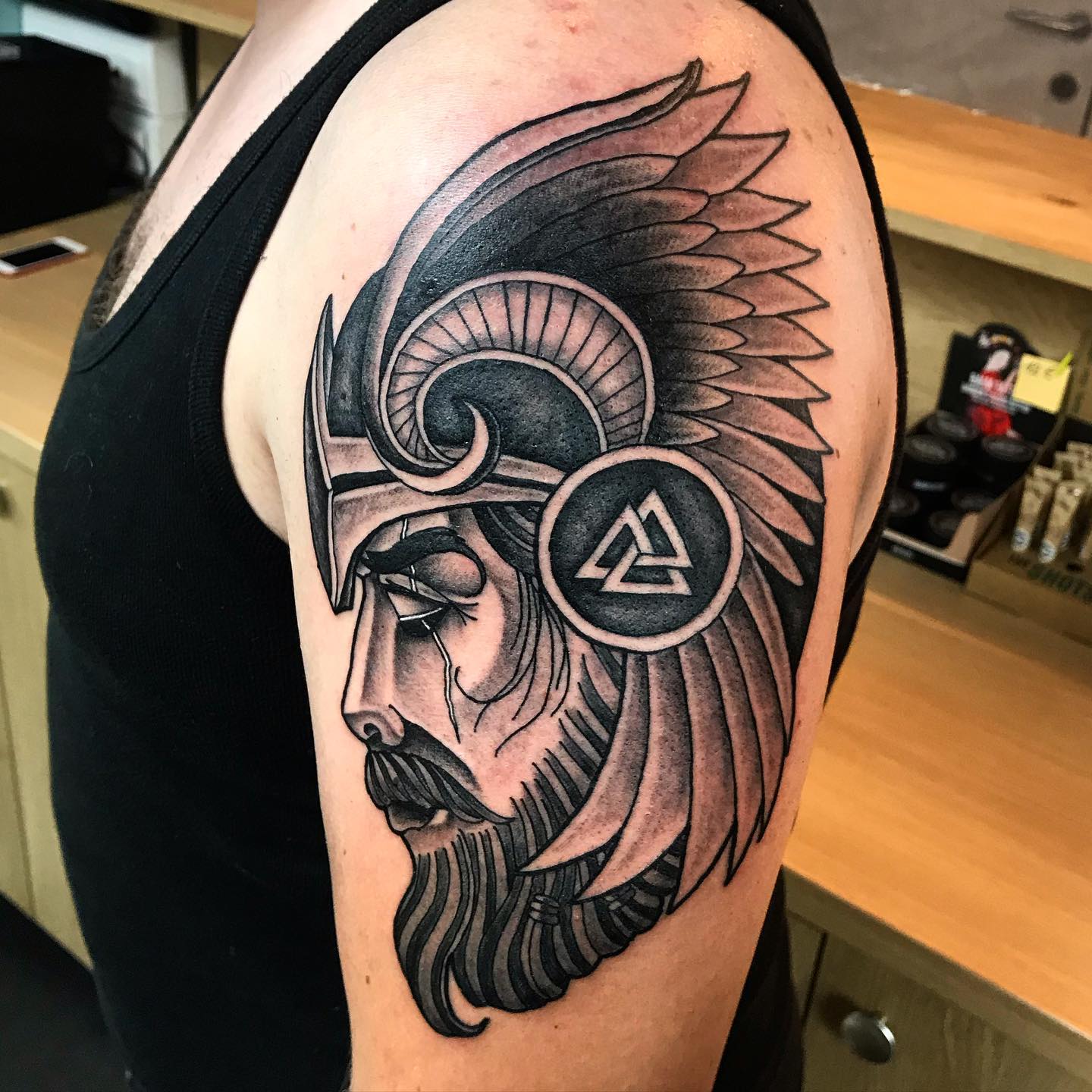Wolf Headdress Viking Warrior Tattoo