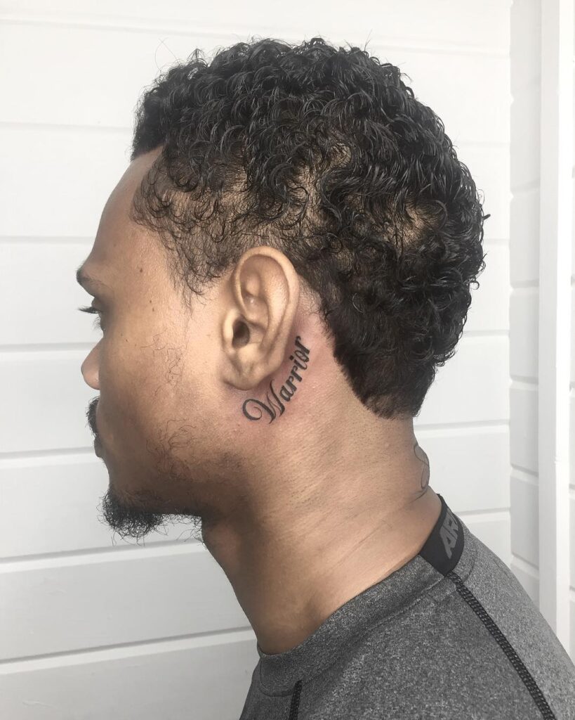 Flowing Musical Notes Behind the Ear behind the ear tattoo ideas for men tattoo