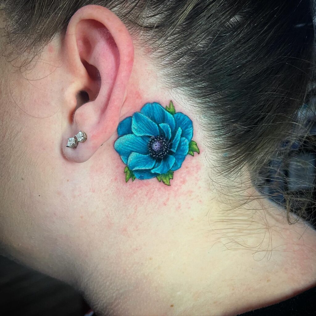 Dagger Behind-the-Ear Tattoo behind the ear tattoos tattoo
