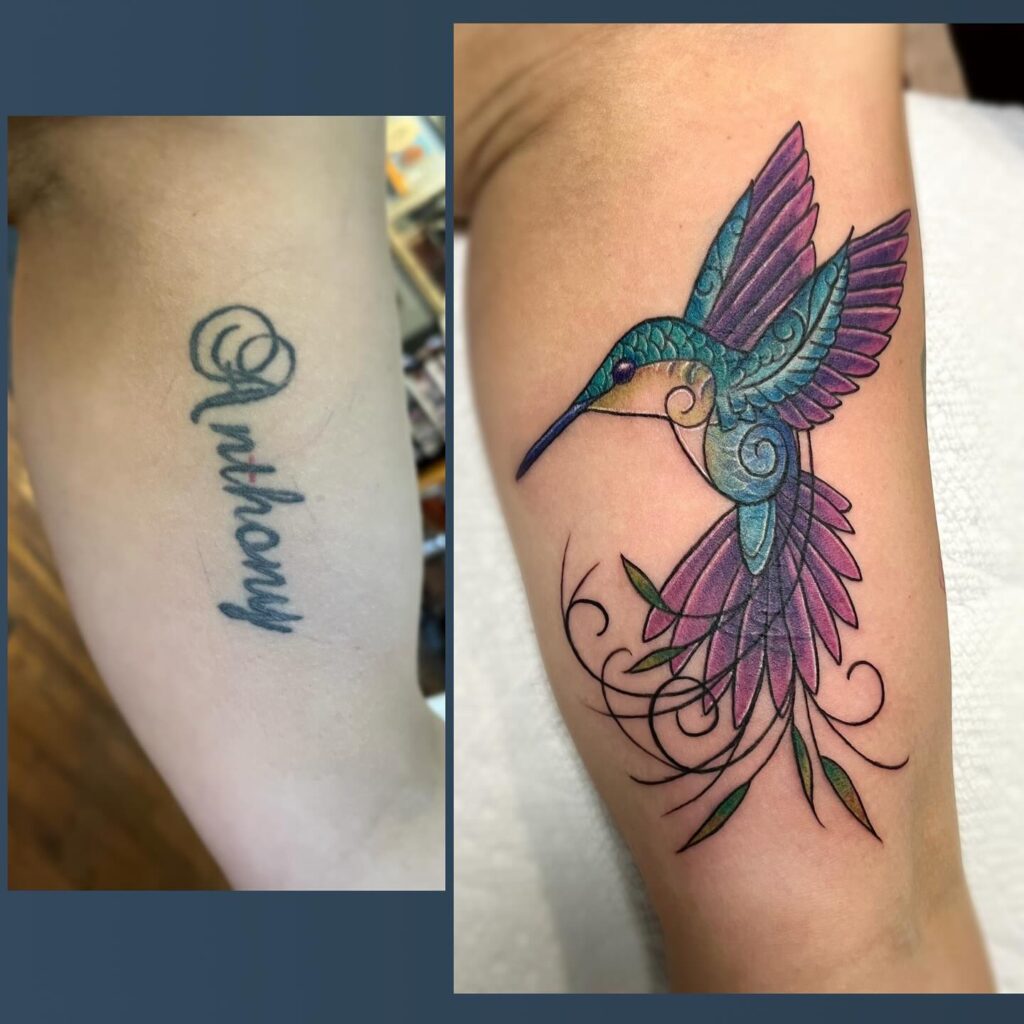 Empowerment Butterfly Name Cover-Up Tattoo