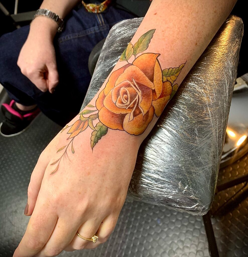 Minimalist Floral Wrist Tattoo