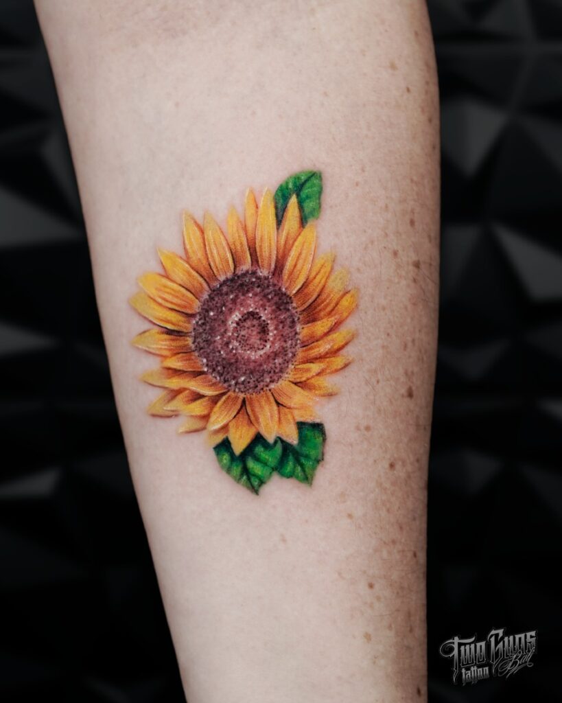 Vibrant Sunflower Forearm Tattoo sunflower tattoos tattoo