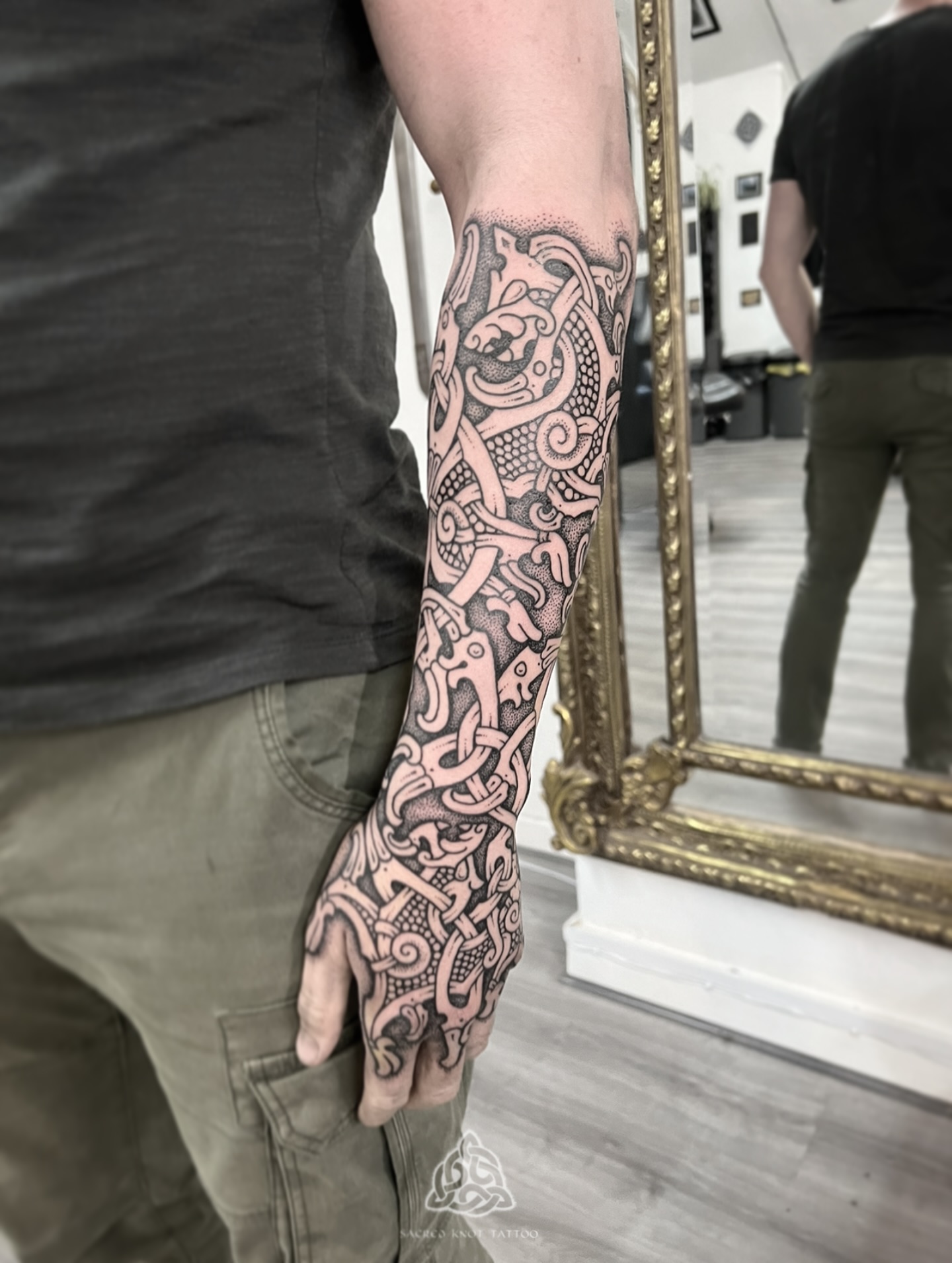 Raven, Valknut, And Yggdrasil Tattoo
