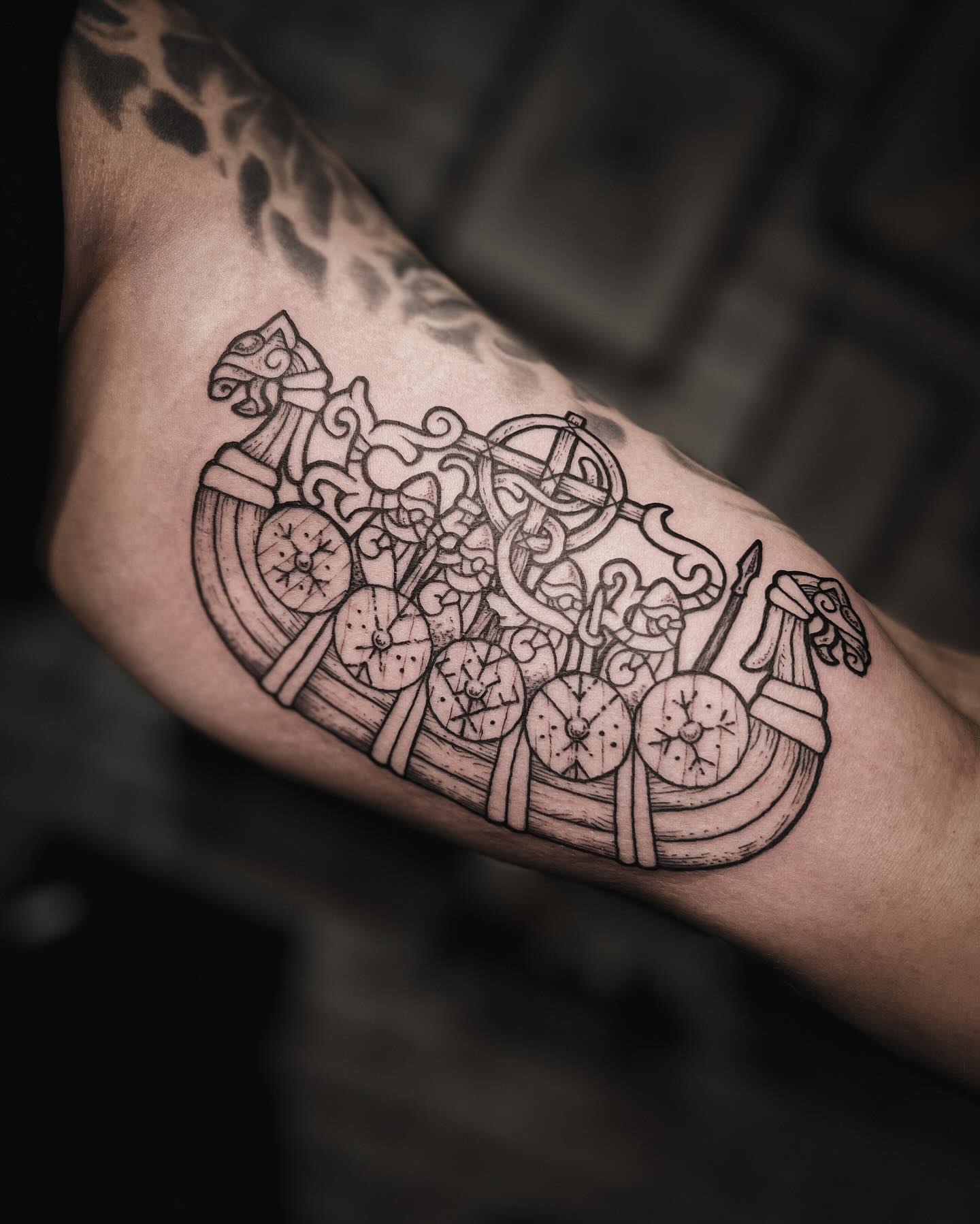 Realistic Viking Warrior Portrait Tattoo