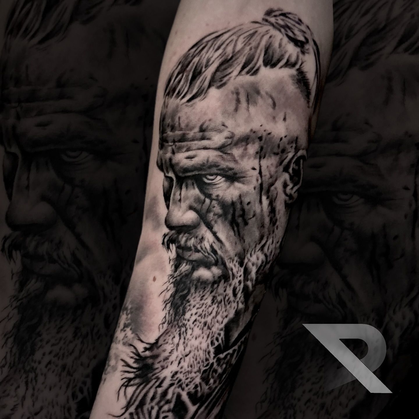 Viking Shieldmaiden Portrait Tattoo