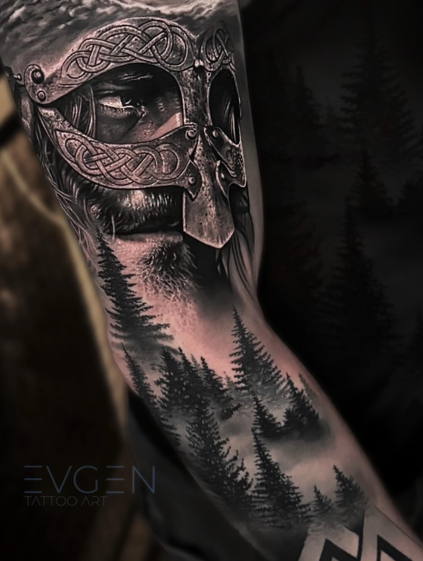 Viking Warrior Helmet Tattoo