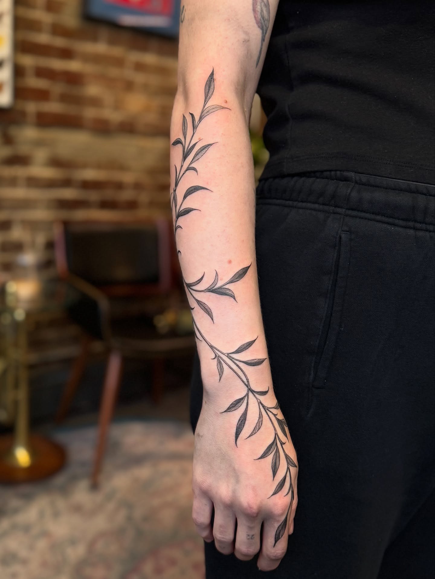 Wildflower Vine Tattoo with Mallows, Forget-Me-Nots, and Blueberries vine tattoos tattoo
