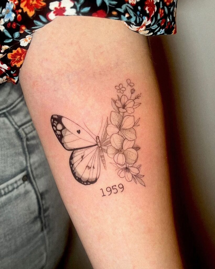 Vintage Botanical Field Guide Butterfly butterfly tattoo