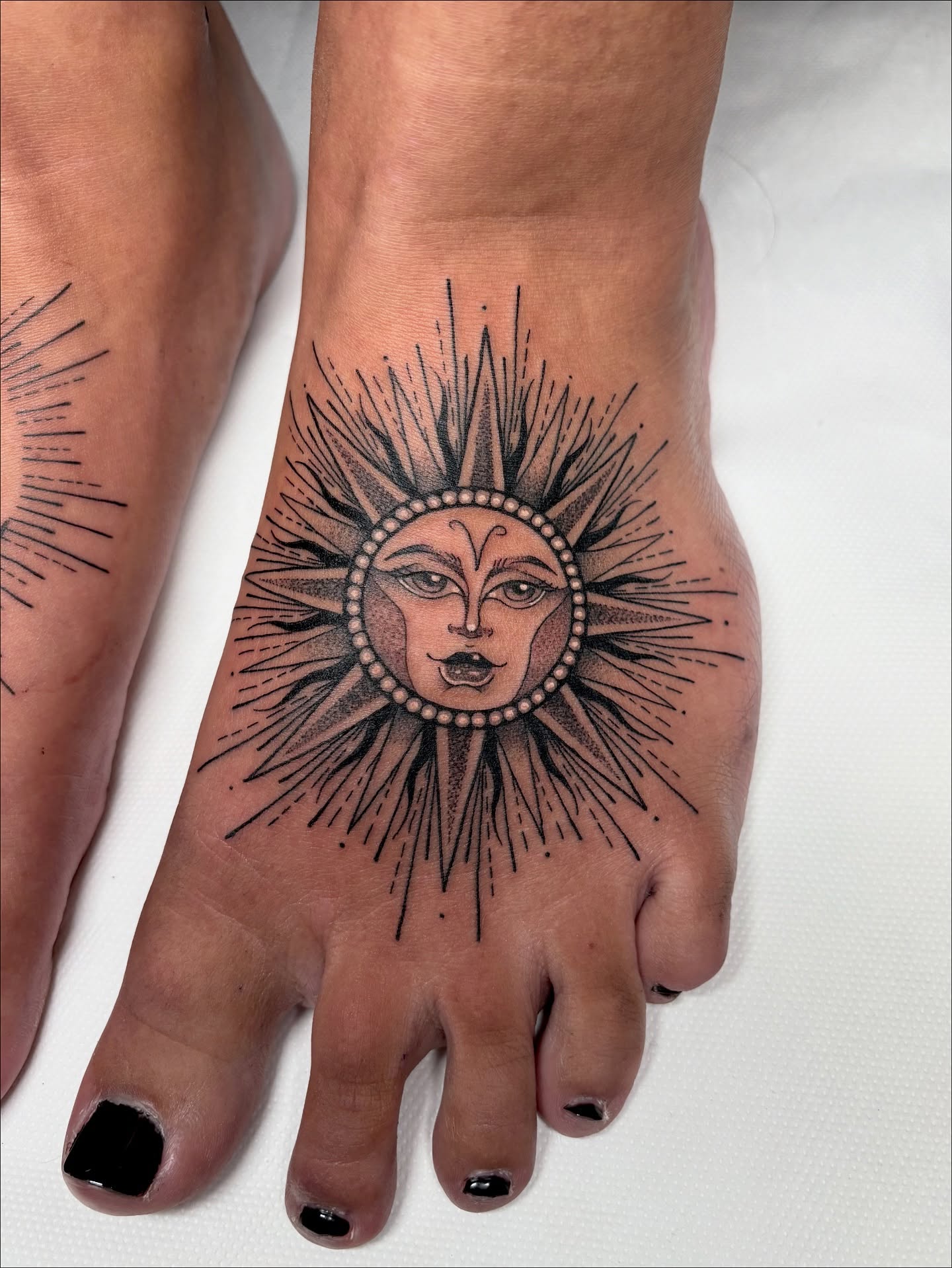 Peaceful Sleeping Sun Tattoo sun tattoos ideas tattoo