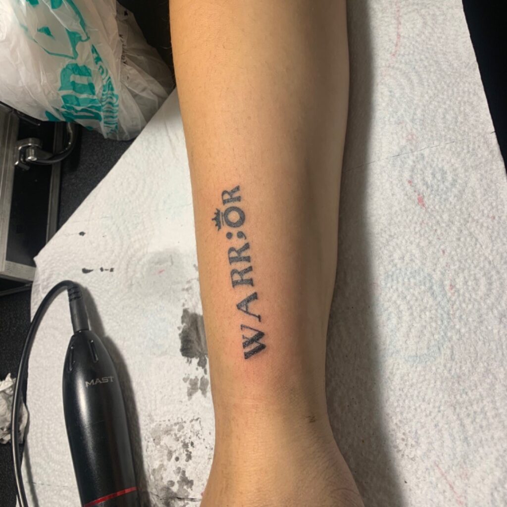 Warrior Semi-Colon Tattoo meaningful semicolon tattoo ideas tattoo
