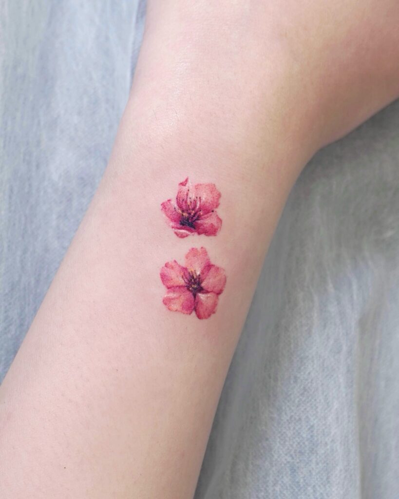 Floral And Clover Wrist Tattoo