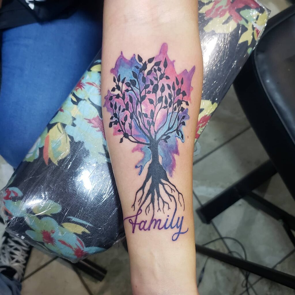 Watercolor Family Tree Tattoo family tree tattoos tattoo