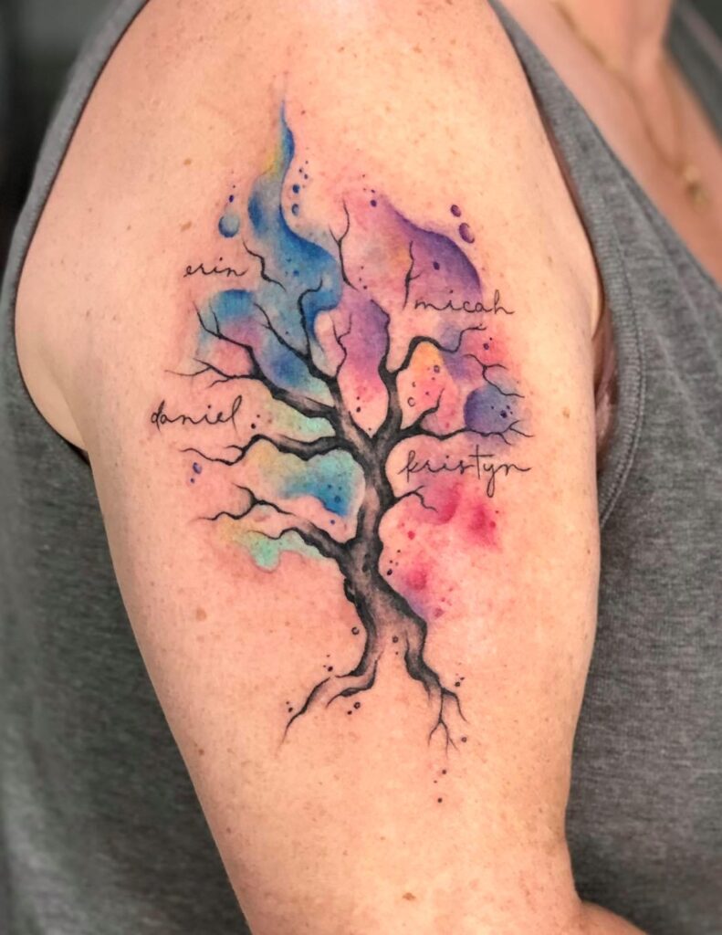 Watercolor Family Tree Tattoo family tree tattoos tattoo