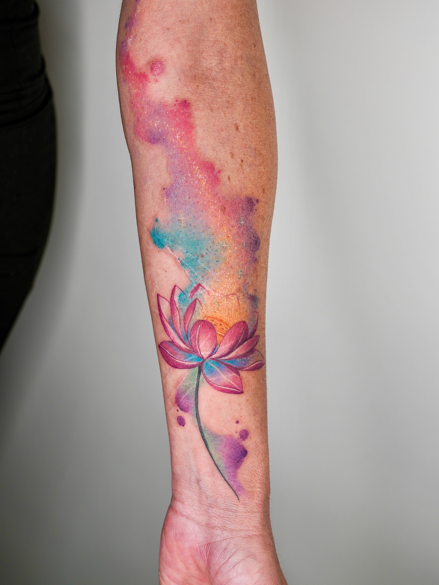 Watercolor Galaxy Lotus Flower Tattoo lotus flower tattoo ideas meaning tattoo