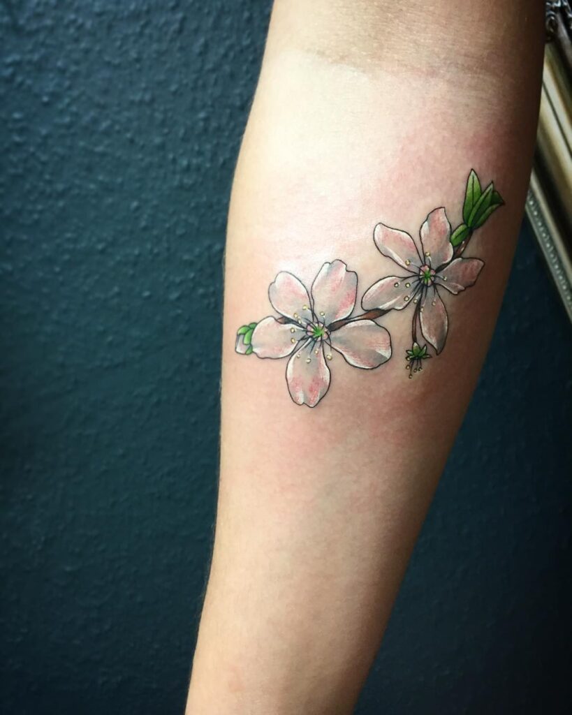 Watercolor Hawthorn Blossom Tattoo may birth flower tattoos tattoo