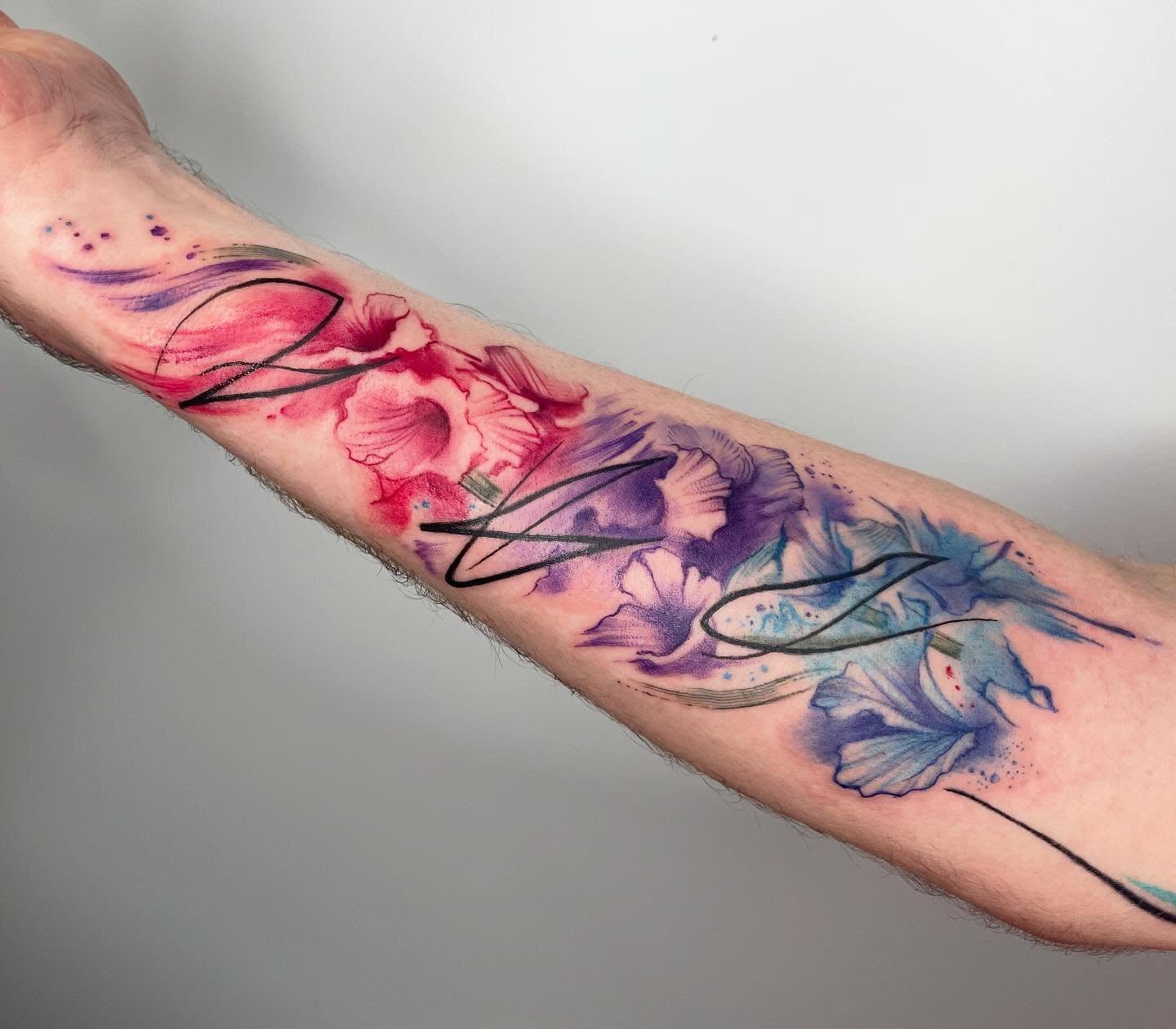 Watercolor Seahorse Pair Tattoo
