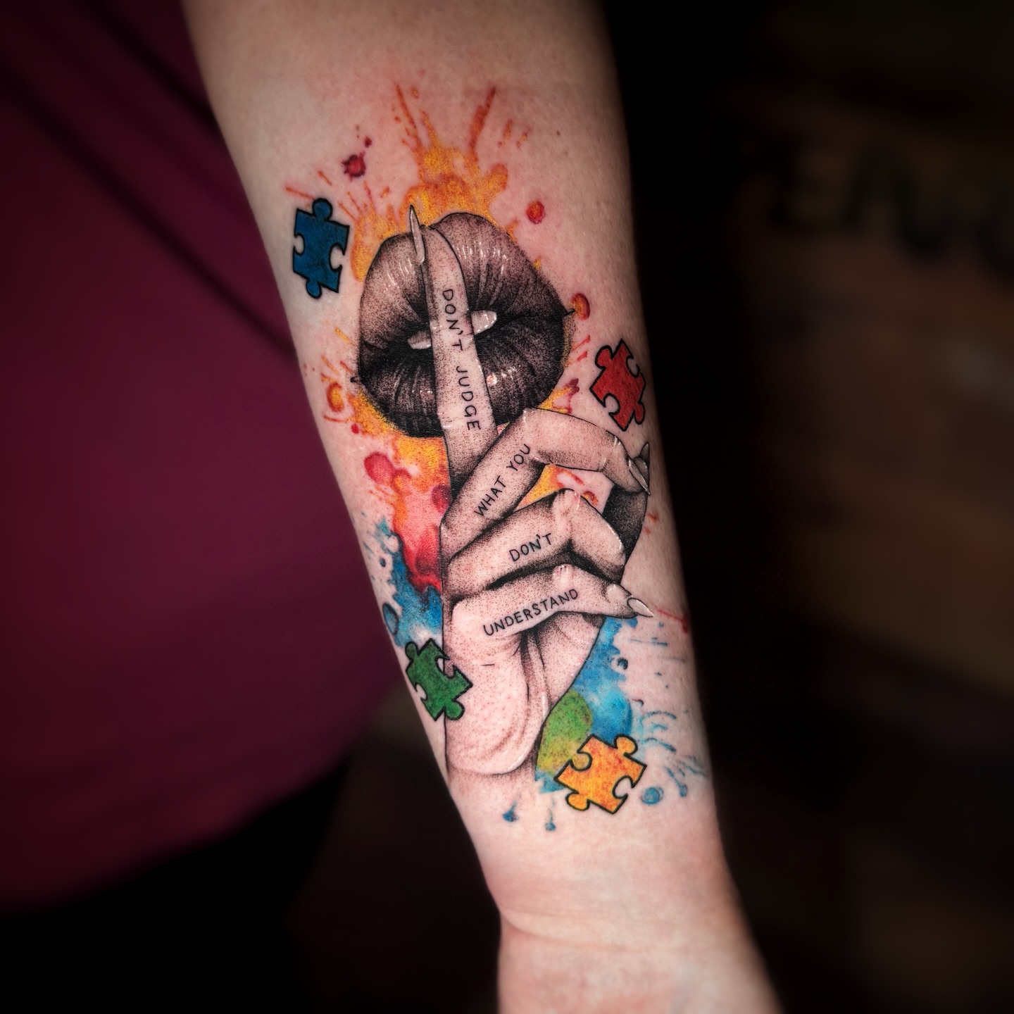 Watercolor Pomegranate Branch Tattoo