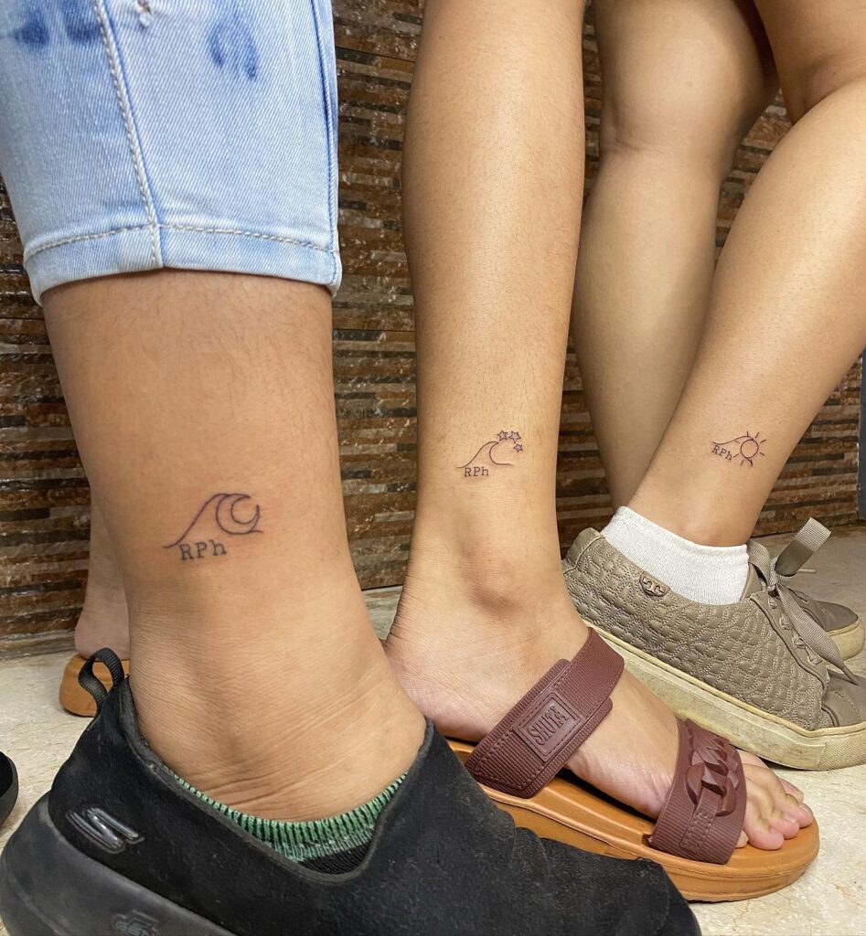 Friendship Birth Flower Trio Tattoo