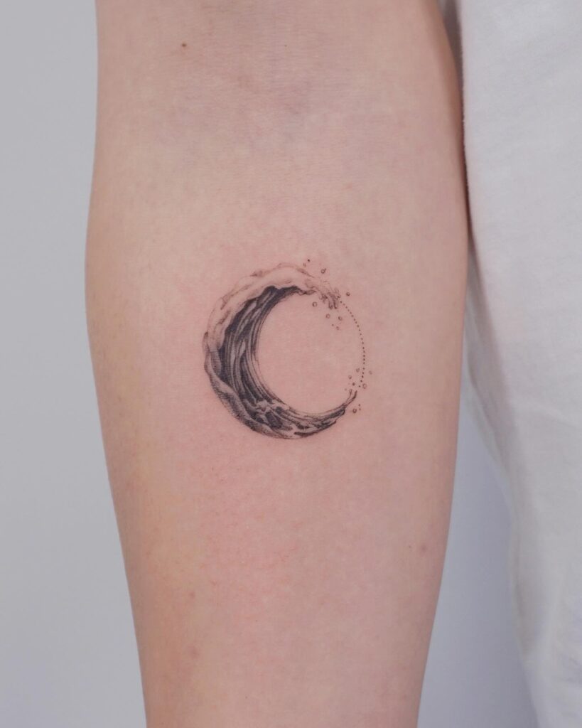 Wave Crescent Moon Tattoo moon tattoos tattoo
