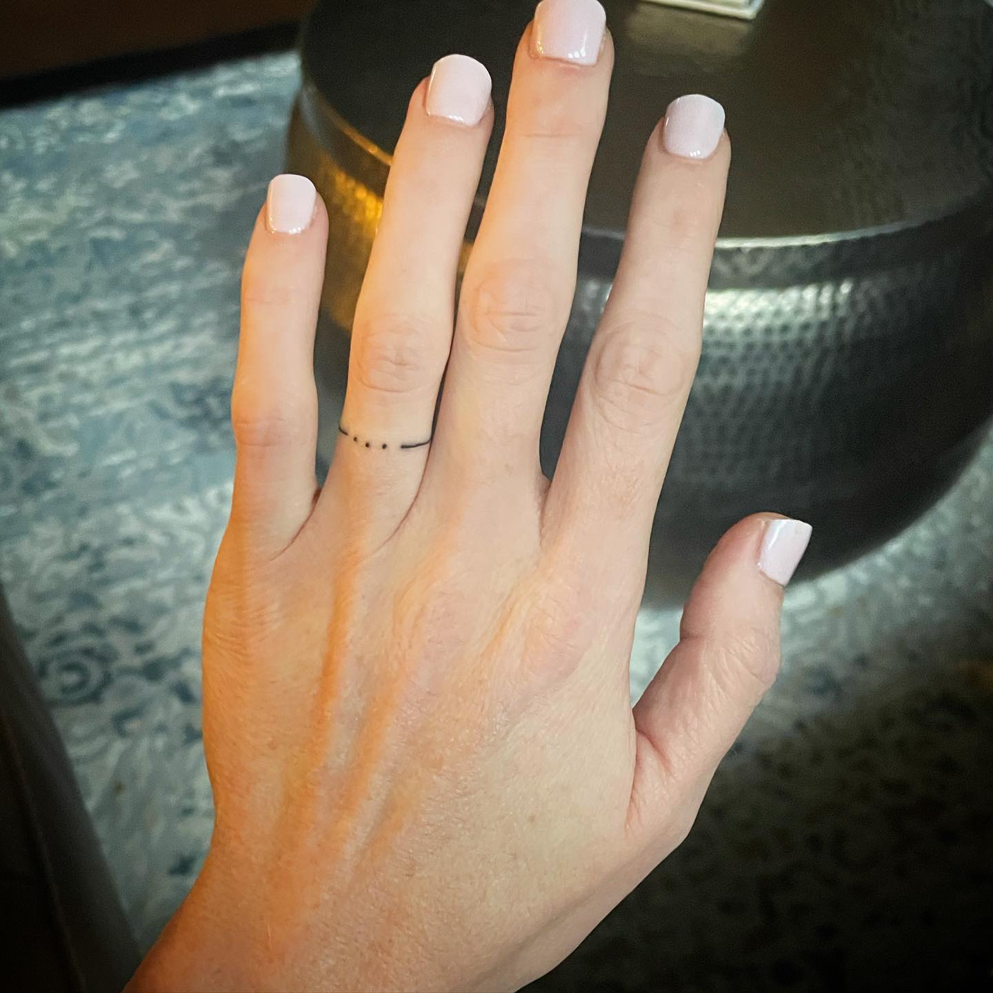 Dotted Minimalist Wedding Band Tattoo