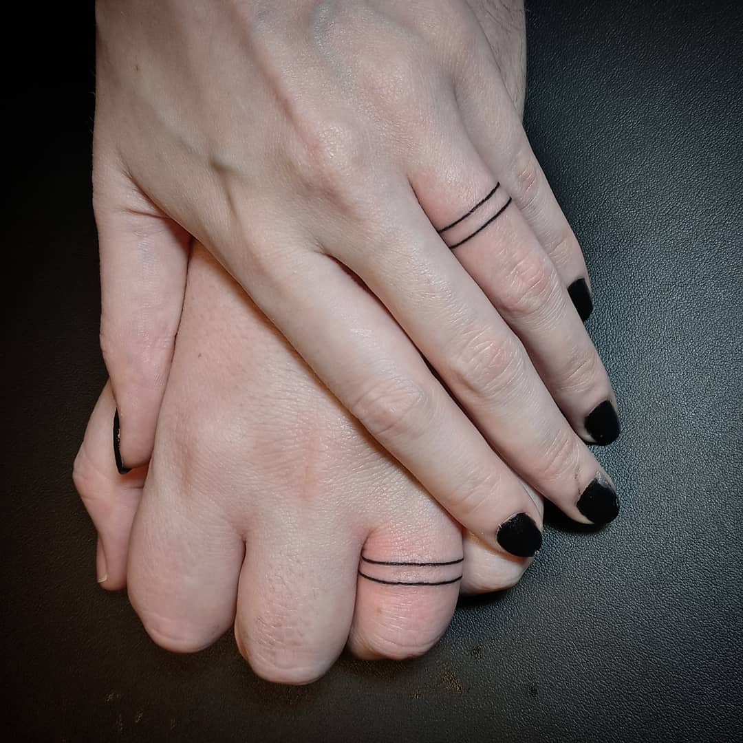 Double Line Wedding Band Tattoo