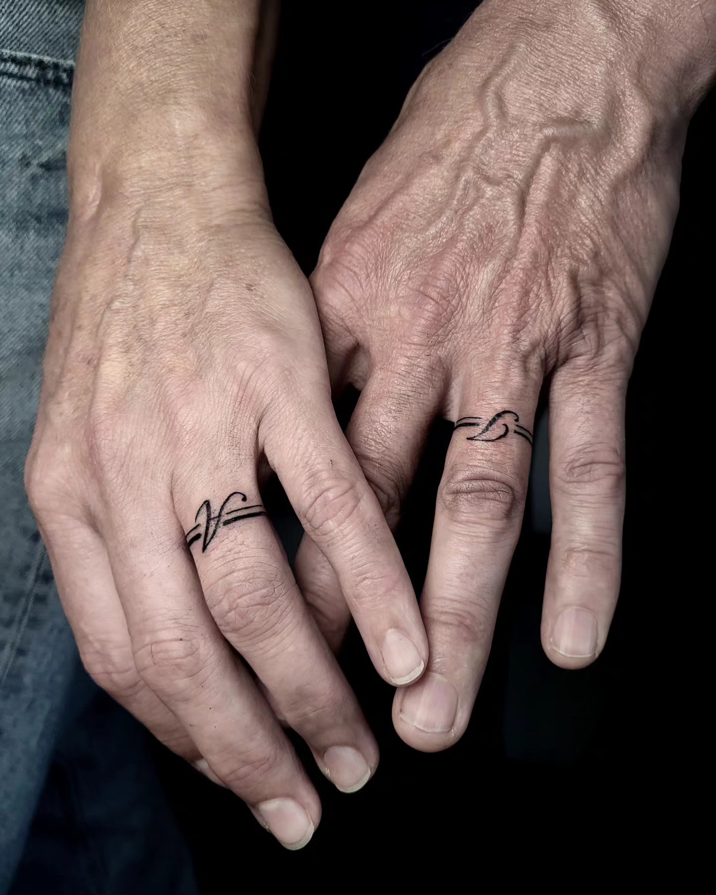 Heartbeat And Dove Wedding Band Tattoo