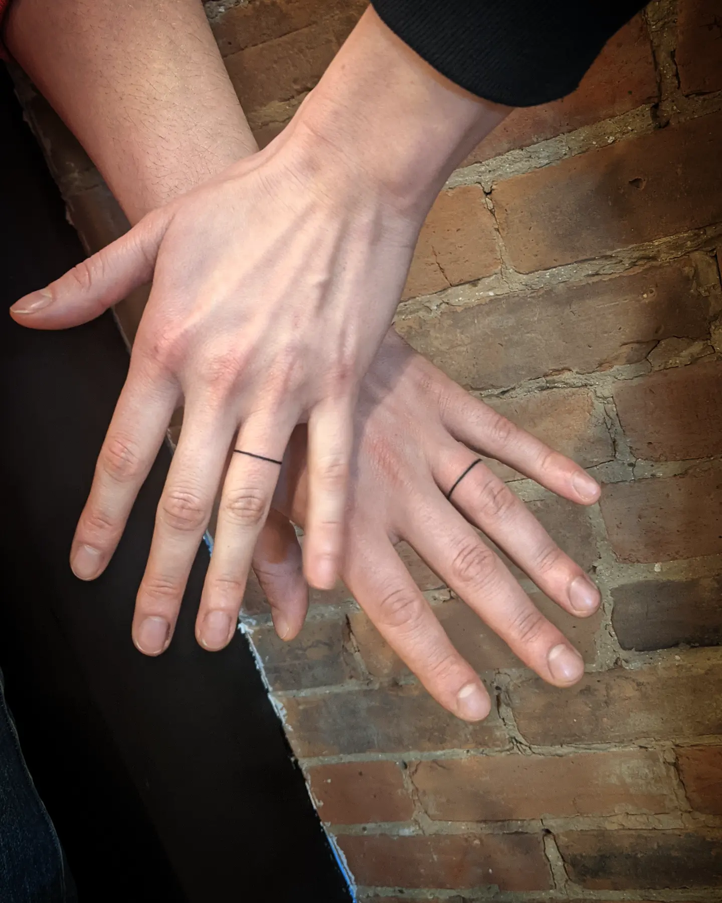 Minimalist Single Line Wedding Band Tattoo