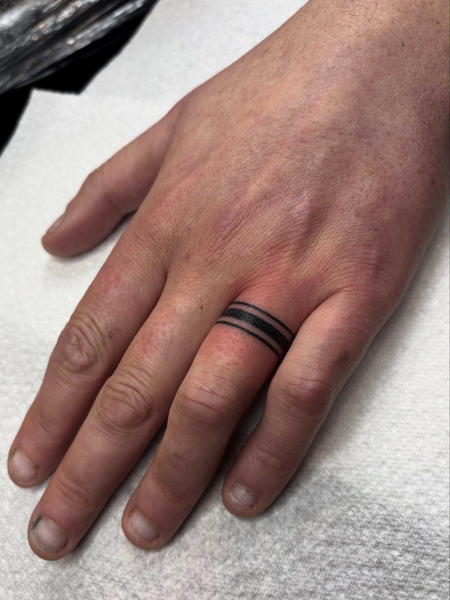 Triple Line Wedding Band Tattoo