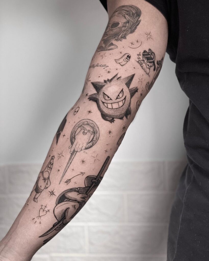 Personal Patchwork Story Tattoo