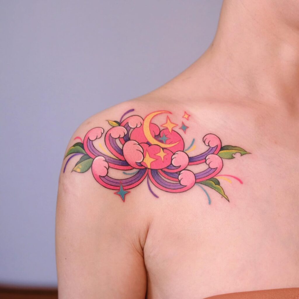 Dogwood And Jasmine Collarbone Tattoo