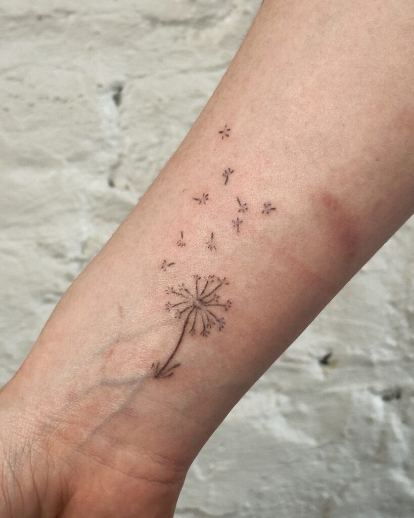 Angry Vase With Flowers Stick And Poke Tattoo
