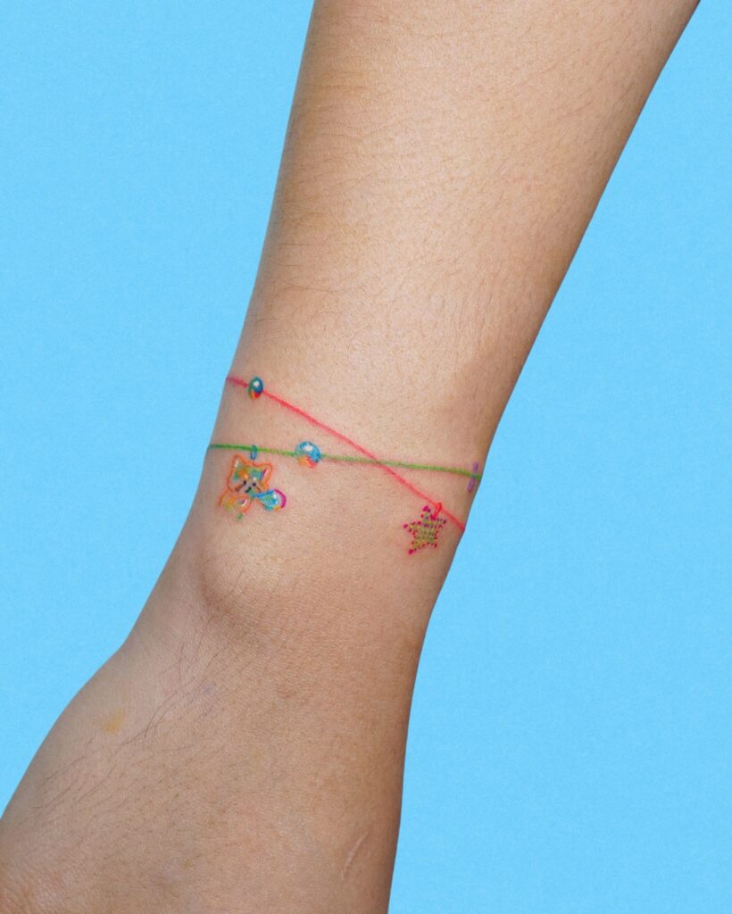 Daisy Chain Wrist Tattoo